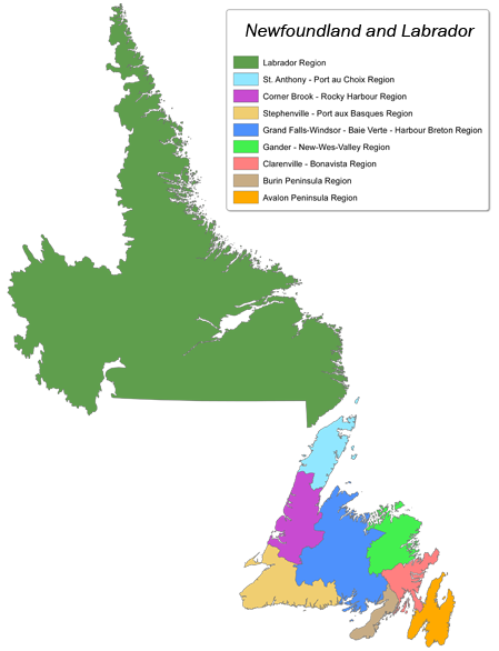 A map of the Rural Secretariat Regions
